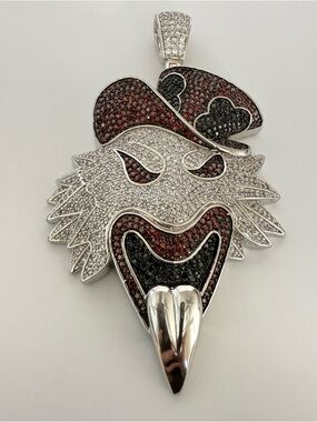 Hatchet Men unisex sterling silver with crystals pendant Retail 390$